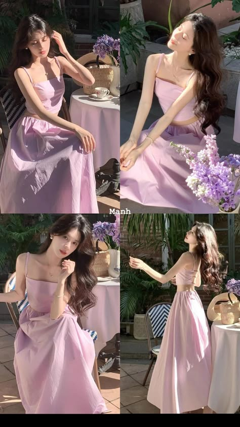 How To Pose When Wearing A Dress, Cute Girly Pose, Ethereal Wallpaper, Dress Poses, Pose Model, Quick Natural Hair Styles, Fashion Sketches Dresses, Sketches Dresses, Kawaii Fashion Outfits