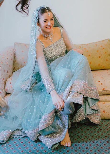 Blue Nikkah Outfit, Blue Nikkah, Nikkah Outfit, Pakistan Bridal, Nikah Dress, Shadi Dresses, Nikkah Dress, Asian Bridal Dresses, Bridal Lehenga Collection