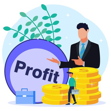 Illustration vector graphic cartoon character of business profit Business Images, Graphic Cartoon, Business Concept, Pinterest Images, Economic Growth, Business Illustration, Logo Banners, Cityscape Photos, Profitable Business