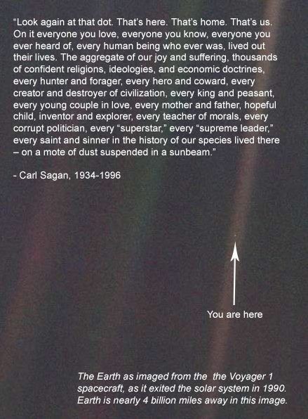 In the end we are all together on this speck of dust, and it is up to us whether we prosper or disappear from existence. - Imgur Speck Of Dust, Pale Blue Dot, Space Facts, Carl Sagan, Quantum Physics, Space And Astronomy, Blue Dot, Science And Nature, Thought Provoking