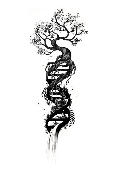 A Million Tiny Lines, Million Tiny Lines, Dna Tattoo, Forearm Tattoo Design, Sketch Tattoo Design, Tattoo Style Drawings, Badass Tattoos, Nature Tattoos, Tattoo Sleeve Designs