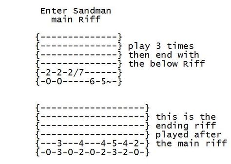 Enter Sandman Main Riff Enter Sandman Tab, Enter Sandman Guitar Tab, Electric Guitar Chords, How To Learn Guitar, Electric Guitar Lessons, Guitar Learning, Ibanez Electric Guitar, Enter Sandman, Guitar Exercises