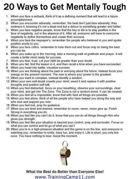 20 ways to be mentally tough (I also recommend the book "Executive Toughness" by Jason Selk) Personal Developmental Quotes #Quote Princess Life, Under Your Spell, Mental Toughness, Mental Training, Mental Strength, Life Tips, Coping Skills, Social Life, Life Advice