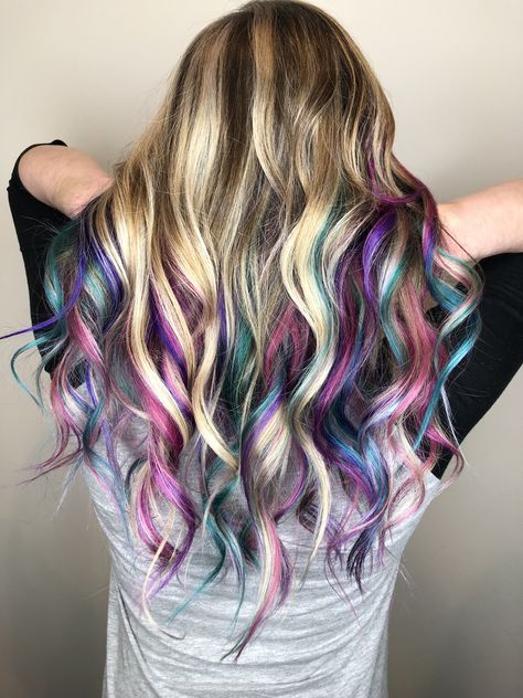 Red Hair Tips, Silver Ombre Hair, Unicorn Hair Color, Amber Hair, Wild Hair Color, Gorgeous Hair Color, Balayage Hair Blonde, Hair Blonde, Hair Inspiration Color