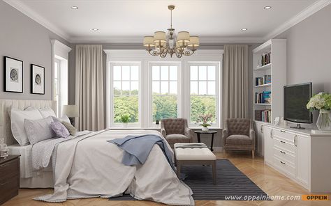 American Style House Bedding  Master Bedroom-1 Suburban House Interior Bedroom, American Classic House Interior, Suburban Bedroom, American Bedroom Design, New Modern Living Room, American House Interior, Bedroom Magic, Classic House Interior, American Style Bedroom