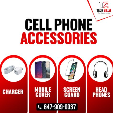 Are you looking for the perfect accessories to match your cellphone? Look no further than TechZilla! Our selection of phone accessories is sure to please even the pickiest of shoppers. Contact us today! . . . #techzillarepaircentre #repaircentre #mobileaccessories #androidaccessories #iphoneaccessories #powerbank #mobilechargers #mobilebatteries #headsets #njmediagroup #njmarketingcanada #mississauga #canada Phone Accessories Shop Design Logo, Mobile Accessories Poster, Phone Accessories Shop Design, Learn Farsi, Mobile Accessories Shop, Mobile Phone Logo, Apple Iphone Repair, Mobile Shop Design, Shop Banner Design