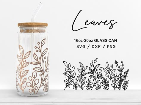 Cricut Glasses, Libbey Glass Can, Cup Wrap Svg, Painting Glass Jars, Idee Cricut, Coffee Cup Design, Pattern Glass, Sewing Projects For Kids, Cup Wrap