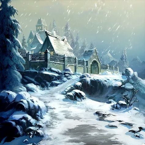 Fantasy Winter, Icewind Dale, Elder Scrolls Art, Adventure Inspiration, Medieval World, Fantasy House, Fantasy Castle, Fantasy City, Fantasy Places