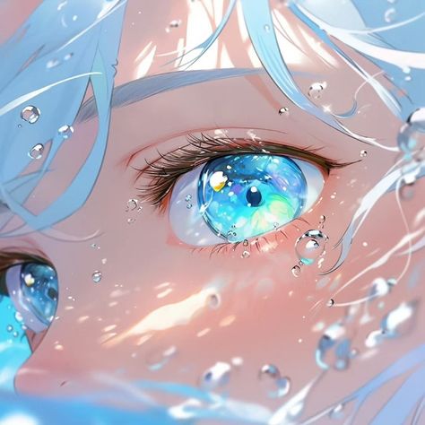 Blue Eye Anime, Blue Anime Eyes, Anime Blue Eyes, Blue Eyes Drawing, Fantasy Eyes Art, Sky Blue Eyes, Light Blue Eyes, Eyes Artwork, Blue Anime