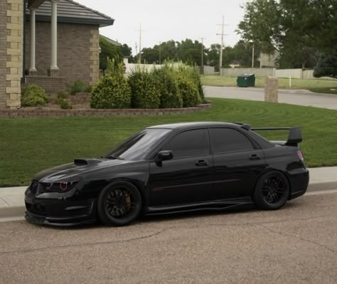 Black Subaru Impreza, Black Subaru, Jdm Subaru, Subaru Tribeca, Slammed Cars, Best Jdm Cars, Pimped Out Cars, Subaru Cars, Street Racing Cars