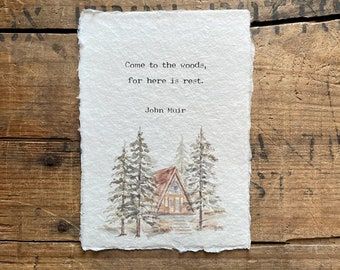 Rest Quote, Forest Quotes, Trees Watercolor, Into The Woods Quotes, John Muir Quotes, Handmade Quotes, Nature Watercolor, Typewriter Font, Watercolor Images