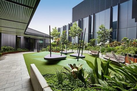 10 landscape designs that promote mental health & wellbeing | IndesignLive Hospital Garden Design, Hospital Landscape Design, Hospital Landscape, Green Hospital, Hospital Garden, Hospital Environment, Garden Sanctuary, Internal Courtyard, Biophilic Design