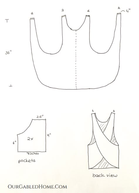 Crossover Apron Pattern, Crossover Apron, Our Gabled Home, Apron Pattern Free, Apron Sewing, Apron Pattern, Diy Fabric Crafts, Apron Sewing Pattern, Sewing Machine Projects