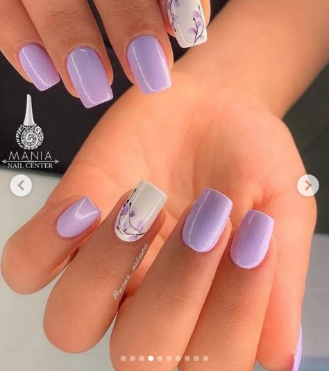 Spring Nail Art Square, Lilac Nails Design, Lilac Nails, Romantic Nails, Lavender Nails, Work Nails, Gel Nail Designs, Elegant Nails, Classy Nails