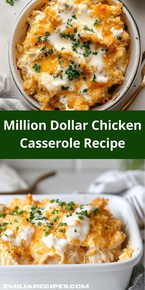 Need a family-friendly dinner option? This Million Dollar Chicken Casserole Recipe is packed with flavor and nutrients, making it a delightful choice that even picky eaters will love, ensuring happy mealtimes for everyone. Casseroles With Ground Beef, Easy Casserole Recipes For Dinner, Million Dollar Chicken Casserole, Million Dollar Chicken, Casserole Recipes For Dinner, Best Casserole Recipes, Casseroles Recipes, New Chicken Recipes, Keto Veggies