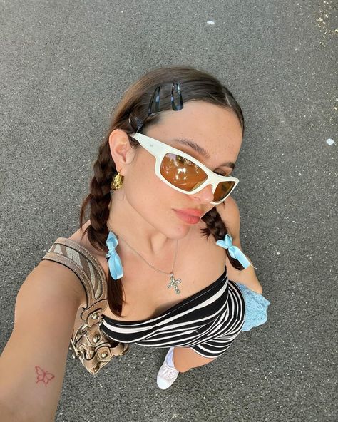 ☆ ⋆ Evie Clark ⋆ ☆ on Instagram: “☆ me & my stripy dress ☆” Photo Dump, Square Sunglasses Women, Cat Eye Sunglasses, Square Sunglass, Fashion Inspo, Sunglasses, Hair, On Instagram, Instagram