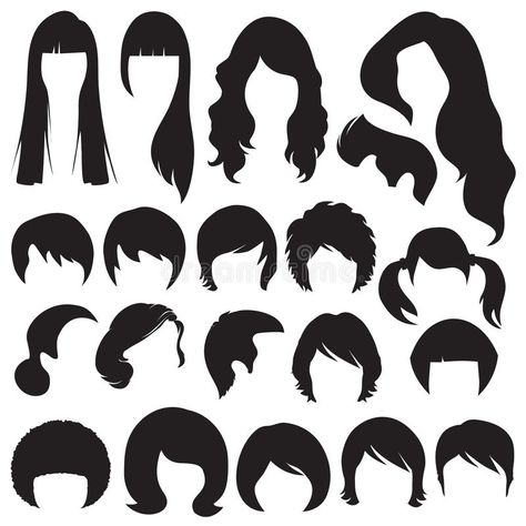 Hair Styles Art, Man Hairstyle, Hair Vector, Silhouette Tattoos, Hair Sketch, Photo Texture, Front Hair Styles, Photoshop Art, Clip Studio Paint