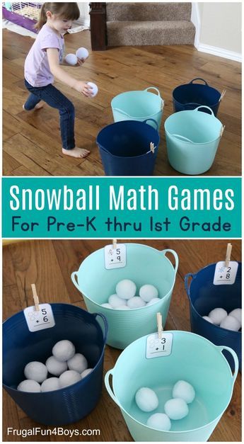 Snowball Math, Subtraction Math Games, Kindergarten Math Games, Preschool Winter, Winter Math, Math Games For Kids, Kindergarten Math Activities, Math Time, Winter Preschool