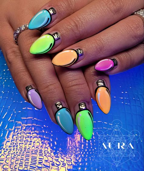 Aquarius Nail Designs, Aquarius Nails, Funky Nail Designs, Pop Art Nails, Light Nails, Nail Pops, How To Grow Nails, Dope Nail Designs, Blue Flame