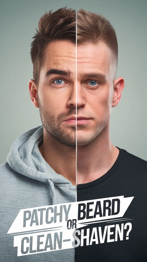 Got a patchy beard and wondering if you should keep it or go clean-shaven? This guide explores whether a patchy beard can be styled to look great or if a no-beard look is the better option. Find out what suits your face shape, confidence, and personal style best! Click now to decide your ultimate look! Beard Or No Beard, Grow Beard Faster, Patchy Beard Styles, Beard Care Tips, Best Beard Growth, Teen Boy Haircut, Patchy Beard, Beard Tips