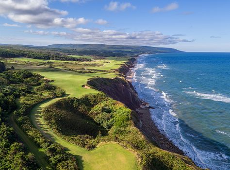 https://flic.kr/p/NLWEcr | 17th Hole, Cabot Cliffs | A view down the 17th and 18th holes at Cabot Cliffs on Cape Breton Island in Nova Scotia Canada.  Some of the most dramatic seaside holes of golf you'll see anywhere.  This photo captured with an inspire 1 pro. Cape Breton Island, Golf Magazine, Nova Scotia Canada, Cape Breton, New Brunswick, Nova Scotia, Cape, Prince, Golf