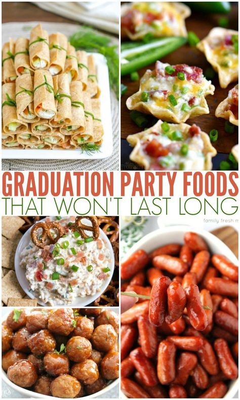 Are you planning a graduation party this year? Here are some of our favorite Graduation Party Food Ideas that your guest will love! Dips Crockpot, Halloween Party Appetizers Easy, Graduation Party Food Ideas, Halloween Fingerfood, Grad Party Food, Graduation Party Food, Halloween Appetizers Easy, Graduation Food, Halloween Party Appetizers