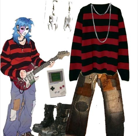 Sally Face Clothes, Sally Face Outfit Ideas, Sally Face Inspired Outfits, Sally Face Outfits, Goblincore Outfits, Outfit Dump, Band Aesthetic, Sal Fisher, Oc Board