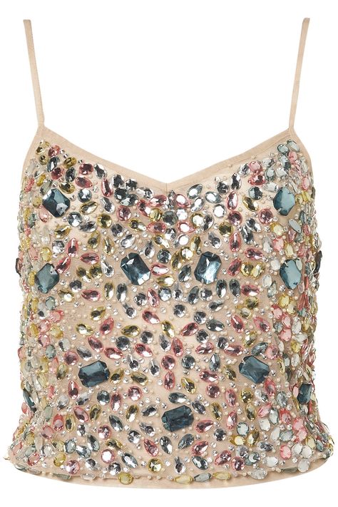 Top shop jewel embellished cami top Clothing Embellishments, Jewel Top, Embellished Crop Top, Cream Crop Top, Cream Tank Top, Embellished Shirt, Cami Shirt, Cream Shirt, Top Outfit