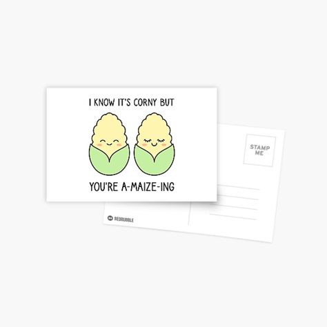 Cute corn pun. I Know It’s Corny But You’re Amazing. Two kawaii corns together. Relationship Puns, Corn Puns, Youre Amazing, Sweet Relationship, Cheesy Puns, Candy Valentines, Valentines Day Couple, You're Amazing, Kawaii Cartoon