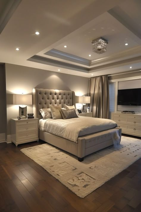 Transform your sleep space into a sanctuary of modern luxury with these elegant bedroom designs. From sleek furniture to sumptuous textures, discover the perfect blend of comfort and sophistication. Follow for inspiration on how to create a stylish and serene bedroom retreat.#ModernLuxury #BedroomGoals #InteriorDesign #LuxuryLiving #HomeDecor #DreamBedroom #BedroomInspo #ChicInteriors #ContemporaryDesign #InteriorInspiration New Home Ideas Decorating Interior Design Master Bedrooms, Modern Luxury Master Bedrooms Decor, Grown Up Bedroom Ideas, Beautiful Master Bedrooms, Luxury Bedroom Design Master Suite, Bedrooms Ideas For Couples, Bedroom Inspirations Modern, Owners Suite, Parents Bedroom