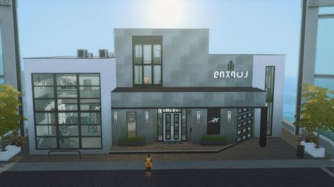 Uptown Gym Sims 4 Gym, Snowy Escape, Art House Movies, Modern Gym, City Gym, San Myshuno, Gym Interior, Sims Building, Sims 4 Build