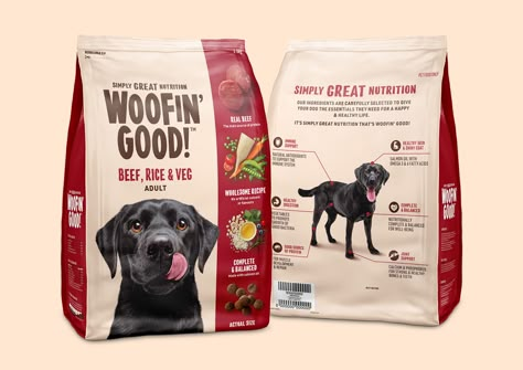 Dog Food Label Design, Animal Food Packaging Design, Dog Food Branding Design, Petfood Package Design, Dog Food Package Design, Animal Food Packaging, Dog Food Design, Pet Food Design, Dog Packaging Design