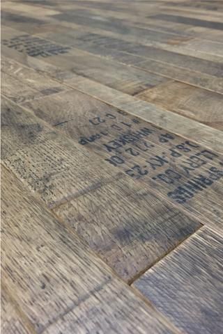 Vintage Wood Floor, Hardwood Floor Colors, Reclaimed Flooring, Whiskey Barrels, Wood Floors Wide Plank, Cork Flooring, Basement Flooring, Oak Barrel, Bamboo Flooring