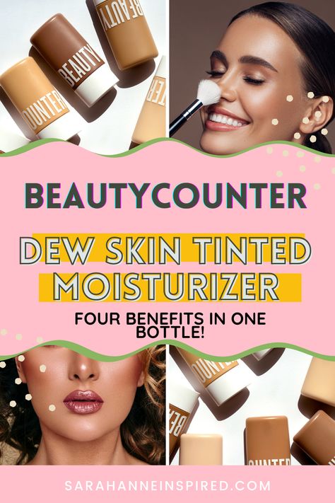 beautycounter dew skin tinted moisturizer, beautycounter dew skin tinted moisturizer ulta partnership Beautycounter Sunscreen, Best Tinted Moisturizer, Moisturizer For Acne Prone Skin, Clean Makeup Look, Beautycounter Makeup, Clean Beauty Makeup, Beauty Counter, Non Toxic Makeup, Wedding Day Makeup