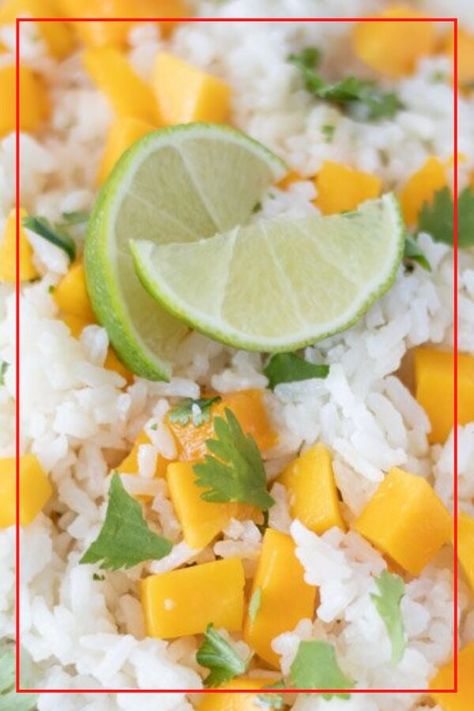 Easy Coconut-Mango Rice Side Dish Recipe Coconut Mango Rice, Fluffy Jasmine Rice, Sides With Tacos, Ways To Eat Healthier, Mango Rice, Bbq Foods, Rice And Quinoa, Quinoa Dishes, Rice Side Dish Recipes