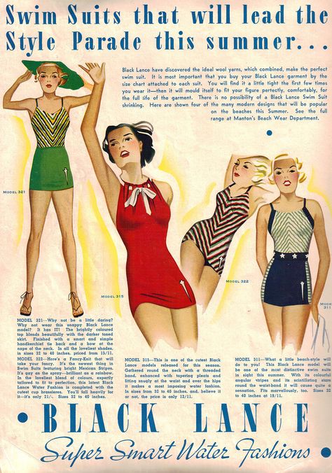 Vintage Bathing Suit Patterns, Vintage Fashion 1930s, 1930 Fashion, Vintage Bathing Suits, Vintage Swim, 30s Fashion, Women Bathing, Vintage Swimwear, Vintage Swimsuits