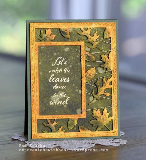 Memory Box Cards, Fall Writing, Crafts Fall, Clean Crafts, Fall Frames, Going Postal, Leaf Cards, Ranger Ink, Distress Oxide Ink