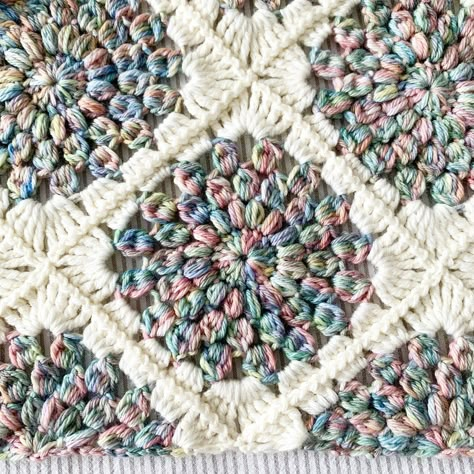 Leisure Arts Crochet Free Pattern, Crochet Patterns Variegated Yarn, Crochet Shawl Variegated Yarn, Free Crochet Patterns For Granny Squares, Varigated Crochet Granny Squares, Variegated Granny Square, Willow Square Crochet Pattern Free, Facets Yarn Crochet Pattern, Crochet Variegated Yarn Projects