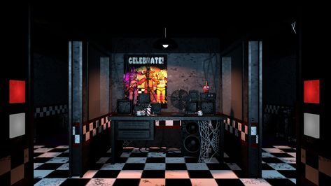 Fnaf 1 Office Background, Fnaf Rooms In Game, Fnaf Restaurant Background, Fnaf 1 Layout, Fnaf Office Background, Fnaf Pizzaria Backgrounds, Fnaf Security Room, Five Nights At Freddy's Bedroom Ideas, Fnaf Layout