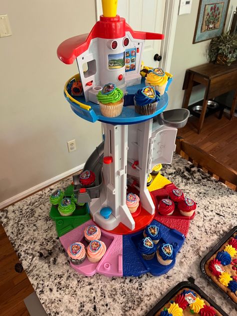 Rubble And Crew Birthday, Paw Patrol Tower, Paw Patrol Cupcakes, Paw Patrol Birthday Cake, 3rd Birthday Cakes, Paw Patrol Birthday Party, Birthday Themes For Boys, Paw Patrol Party, Construction Party