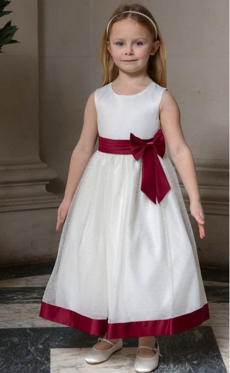 Red Flower Girl, Burgundy Flower Girl Dress, Red Flower Girl Dresses, Flower Girl Dresses Blue, Tulle Underskirt, Cheap Flower Girl Dresses, Dress Infant, Girls Dresses Online, Ivory Flower Girl