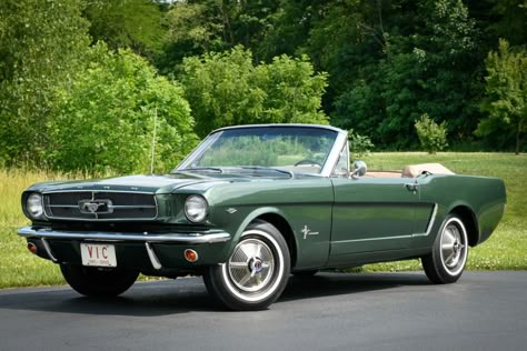 For Sale: 1965 Ford Mustang Convertible (Ivy Green, 289ci V8, 3-speed) 1950s Mustang, Classic Mustang Convertible, Green Classic Car, Green Convertible, 1966 Ford Mustang Convertible, 1960 Ford Mustang, 1965 Ford Mustang Convertible, 1965 Ford Mustang, Green Cars