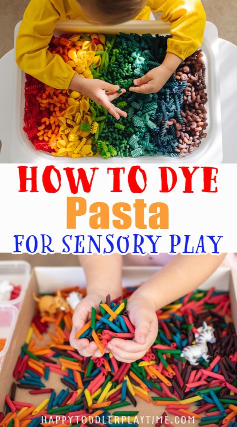 Dye Pasta, Dyed Pasta, Sensory Play Recipes, Summer Activities For Toddlers, Sensory Play Toddlers, Colored Pasta, Craft Recipes, Color Lessons, Toddler Craft