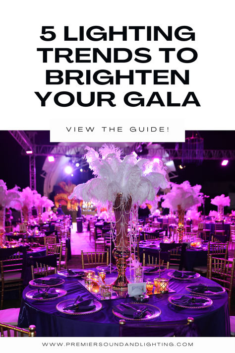 event lighting, gala lighting, corporate event lighting, lighting trends for events Event Decoration Ideas, Gala Planning, Gala Events, Lighting Trends, Lighting Ideas, Staging, Event Decor, Light Up, Presentation