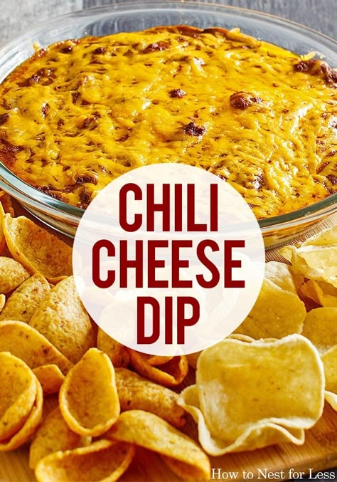 Quick Superbowl Appetizers, Welcome Home Dinner Ideas, January Desserts, Dips And Appetizers For Parties, Appetizer Dip Recipes, 3 Ingredient Chili, Dip Night, Chili Cream Cheese Dip, Chili No Beans