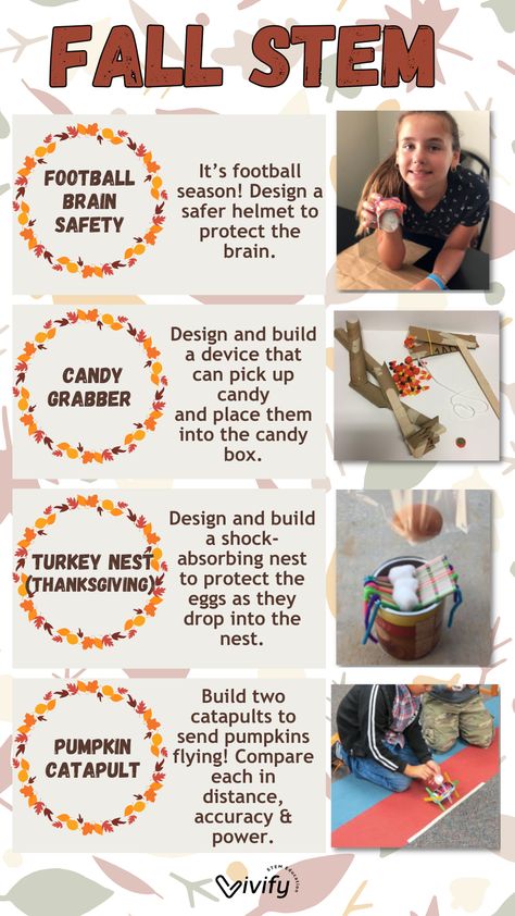 From football to candy to pumpkins and more! Don't be a turkey and check out our fall STEM challenges! Fun for fall and fun for all! Fall Stem Challenges Elementary, Thanksgiving Stem Activities Elementary, Fall Stem Activities For Kids, November Stem Activities, Turkey Science, Fall Stem Challenges, Stem Challenges Elementary, Thanksgiving Stem Activities, Stem Activities Middle School