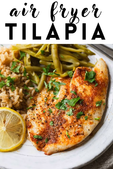 This frozen tilapia air fryer recipe is your answer to a healthy meal on busy weeknights. With a simple seasoning mix and a few minutes, you'll be serving up a delicious meal the whole family will love. Frozen Talipia Recipes Airfryer, Air Fried Tilapia Recipes, Air Fryer Tilapia Recipes Healthy, Frozen Tilapia In Air Fryer, Tilapia Recipes Air Fryer, Frozen Tilapia Recipes, Air Fry Tilapia, Tilapia Air Fryer Recipes, Tilapia Air Fryer