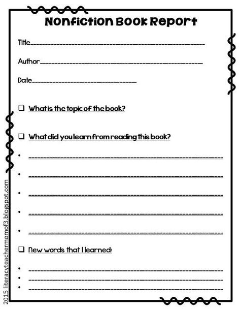 Nonfiction Book Report Template (1) - TEMPLATES EXAMPLE | TEMPLATES EXAMPLE Non Fiction Book Report, Nonfiction Book Report, Fiction Book Report, Book Report Alternatives, Animal Report Template, Book Report Template, Template Book, Informative Essay, Library Skills