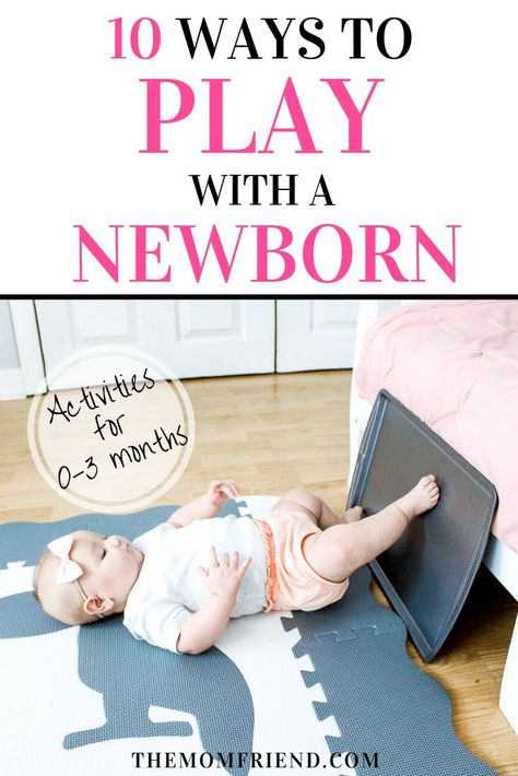 A great list of easy activities for playtime with baby, with tips for playing with newborns and babies 0-3 months. Also includes a great baby play mat to make tummy time easier! #newborn #baby #playroom #kidsactivities #babygear Baby Zintuiglijk, Newborn Play, Newborn Activities, Baby Sleep Problems, Easy Activities, Baby Play Mat, Baby Supplies, Baby Sensory, Newborn Care