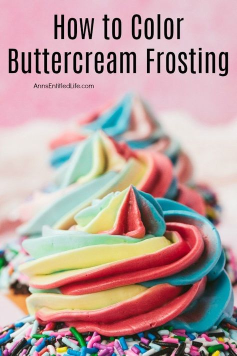 How to Color Buttercream Frosting. If you need some tips on how to color buttercream, you have come to the right place. You can learn how to take a classic buttercream recipe and turn it into the perfect color for your dessert creations. You will even find tips for coloring other frosting types as well. How To Dye Frosting, How To Color Frosting, Best Food Coloring For Buttercream, Rainbow Buttercream Frosting, How To Color Buttercream Frosting, Coloring Buttercream Frosting, Buttercream Flavors Recipes, Flavored Buttercream Frosting Recipe, How To Make Butter Cream Frosting